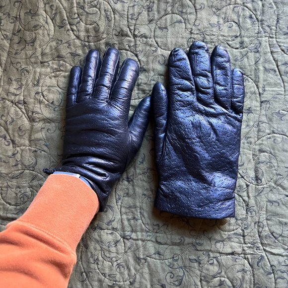 Vintage Fur Lined Leather Gloves, Women's Medium - Picture 5 of 7